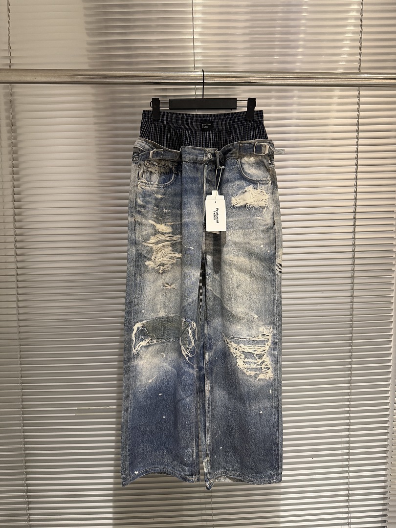 Shorts Denim Frayed - 베스트 버전 PTL INDEX 더블 웨이스트
