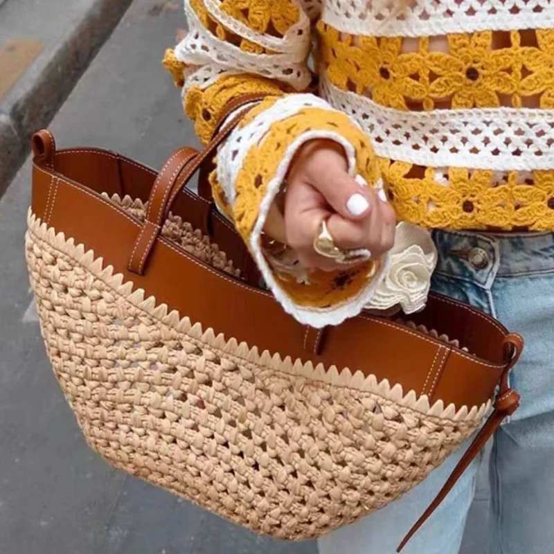 브랜드 중공 짠 비치 가방 틈새 패션 어깨 겨드랑이 가 - Crochet Bag Raffia 리뷰 및 가격