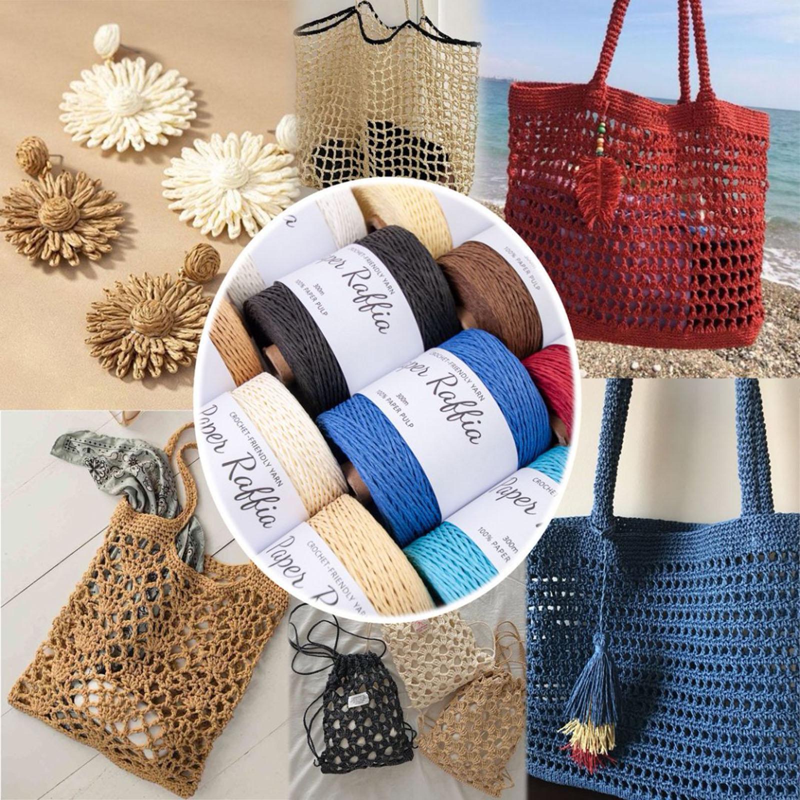 면 라피아 라피아 실 328야드 1.5mm 두께 크로셰 - Crochet Bag Raffia 리뷰 및 가격