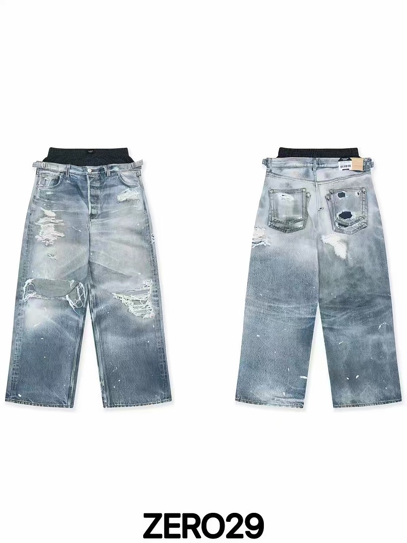 베스트 버전 PTL INDEX 더블 웨이스트 여성 남성 - Shorts Denim Frayed 리뷰 및 가격