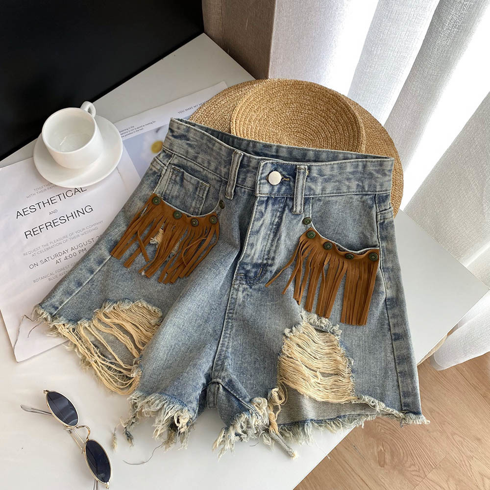 여성용 섹시한 프린지 가장자리 찢어진 구멍 청바지, 패 - Shorts Denim Frayed 리뷰 및 가격