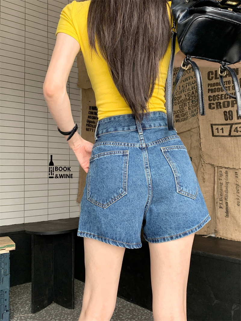 여성용 여름 블루 데님 반바지, 한국 스타일 워싱 및  - Shorts Denim Frayed 리뷰 및 가격
