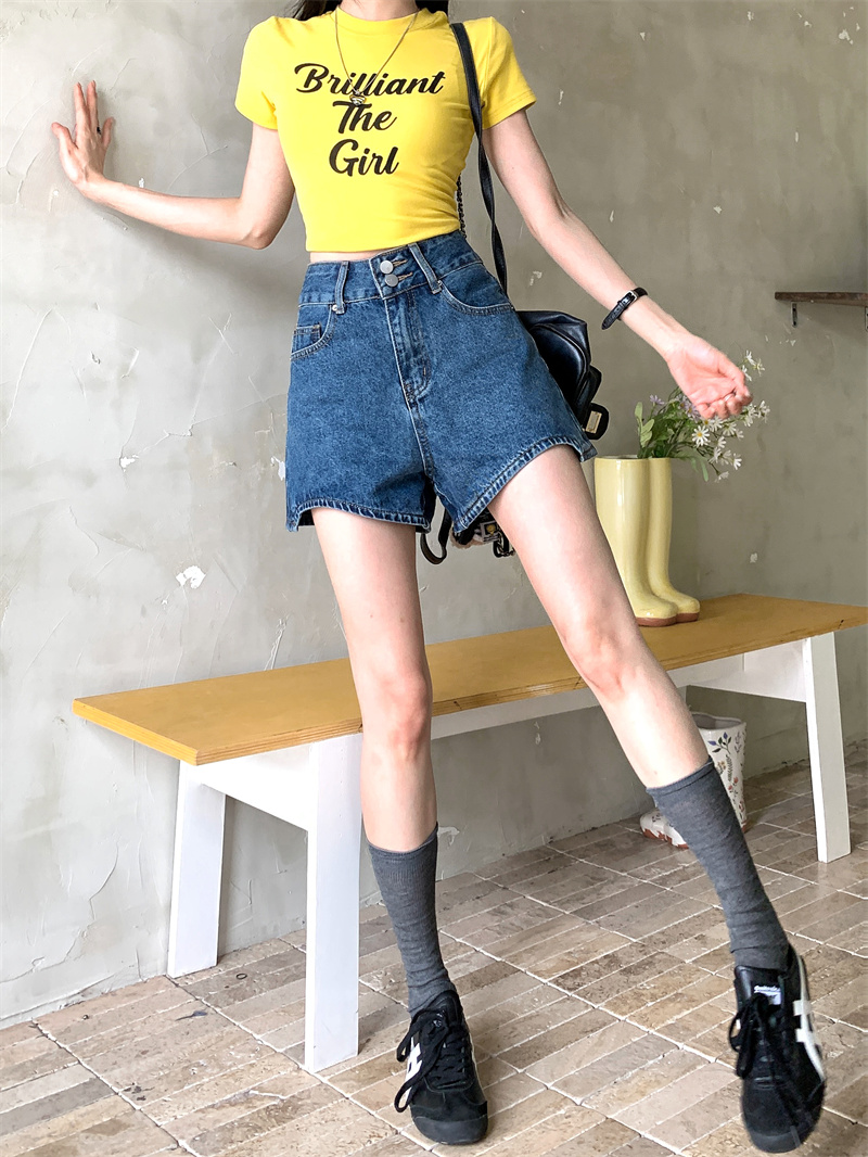 여성용 여름 블루 데님 반바지, 한국 스타일 워싱 및  - Shorts Denim Frayed 리뷰 및 가격