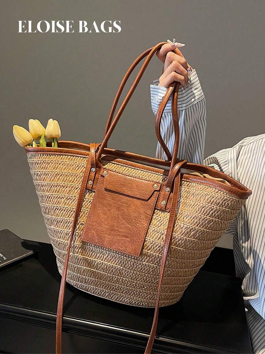 패션 대용량 우븐 토트백, 새로운 비치 바캉스 숄더 언 - Tote Bag Beach 리뷰 및 가격