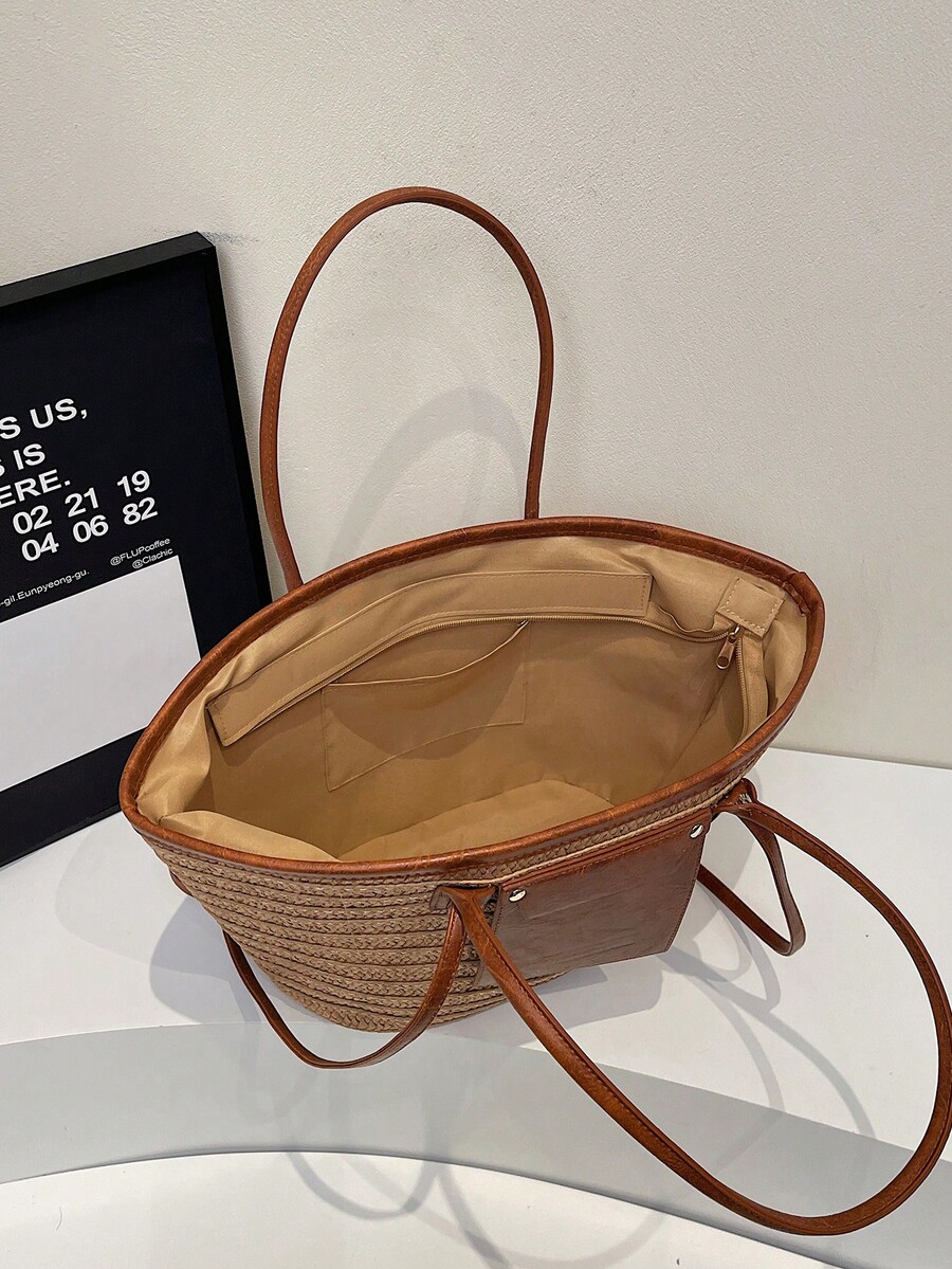 패션 대용량 우븐 토트백, 새로운 비치 바캉스 숄더 언 - Tote Bag Beach 리뷰 및 가격